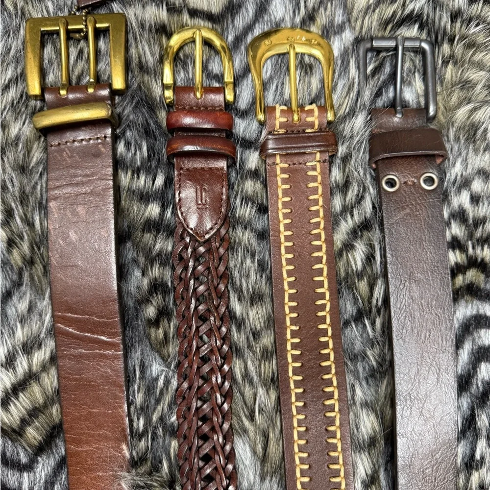 Bundle Brown Leather Belt Collection